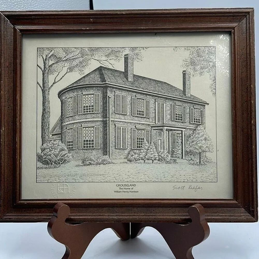 Vintage Scott Kiefer art print “Grouseland” International Archives stamp.